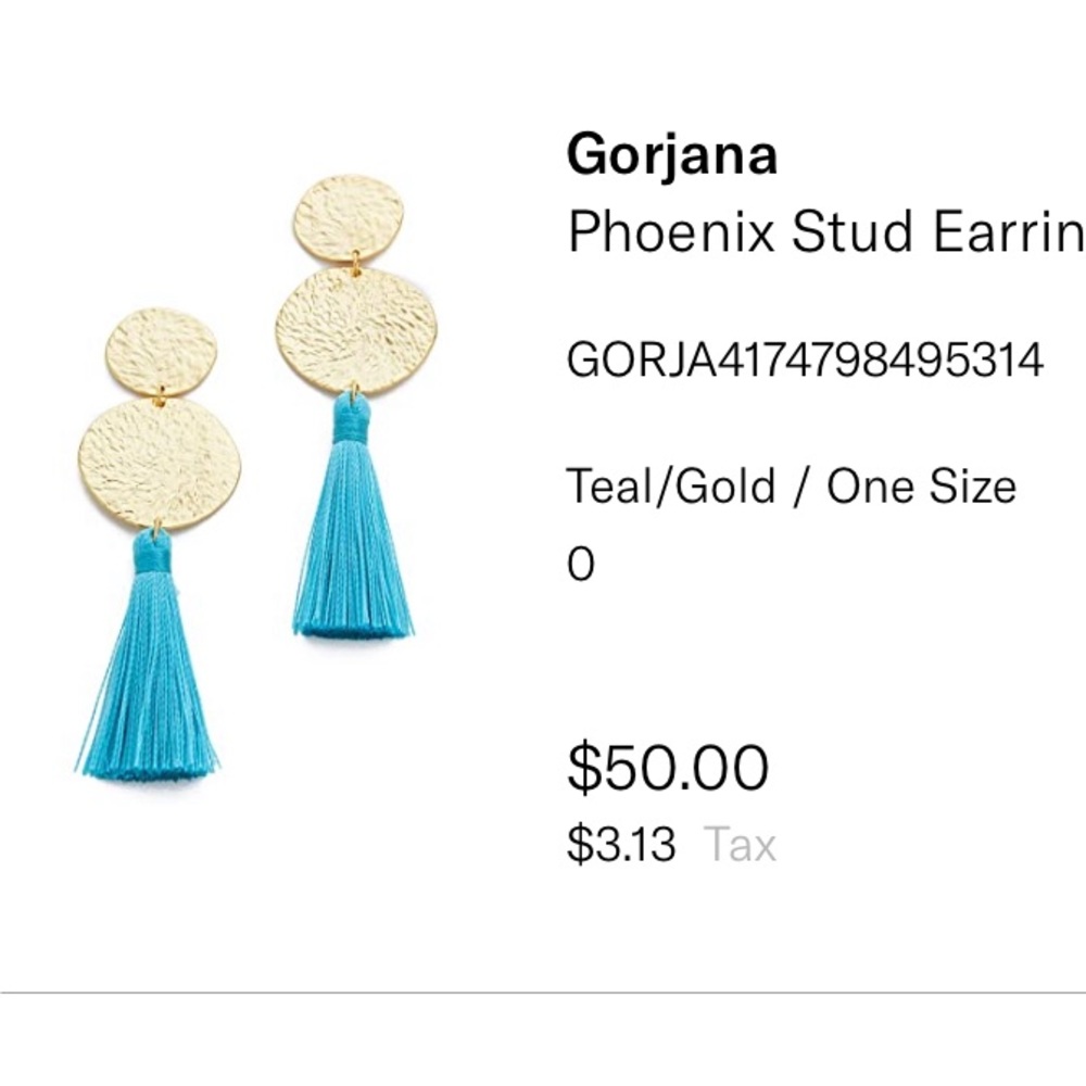 Gorjana drop earring blue